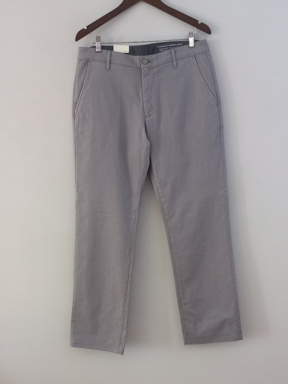 ADRIANO GOLDSCHMIED grey standard issue khaki straight fit sz 34 NWT